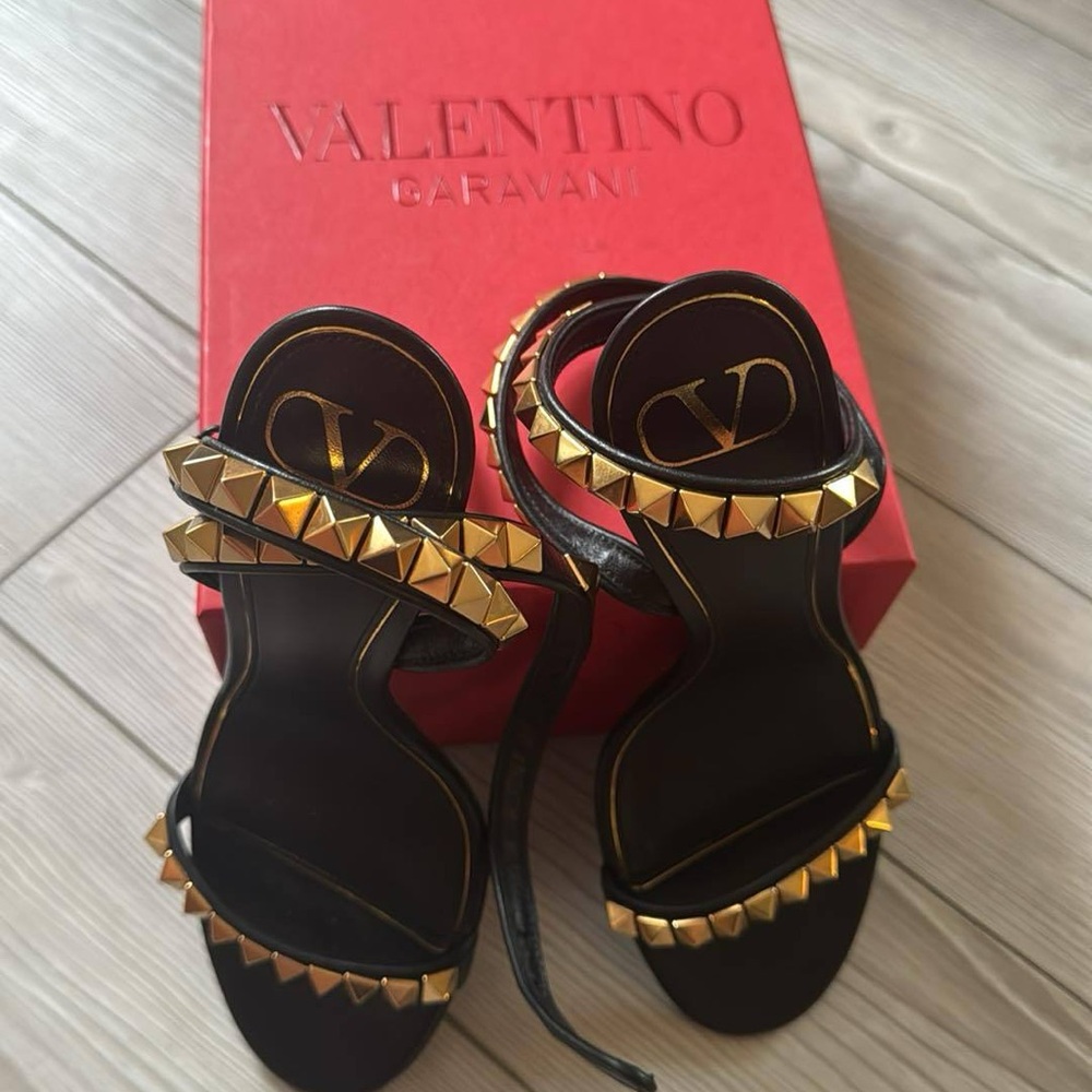 Valentino Black Heels with Gold Studs brand new never worn!!